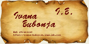 Ivana Bubonja vizit kartica